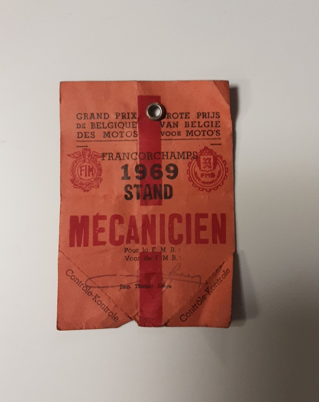 1969 monteur pas Grote Prijs van België Francorchamps, Ophalen of Verzenden, Motoren