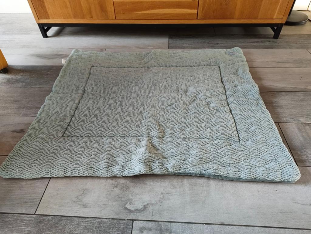 jollein boxkleed 80x100 cm groen, Kinderen en Baby's, Boxen, Ophalen of Verzenden, Zo goed als nieuw, Rechthoekig, Boxkleed