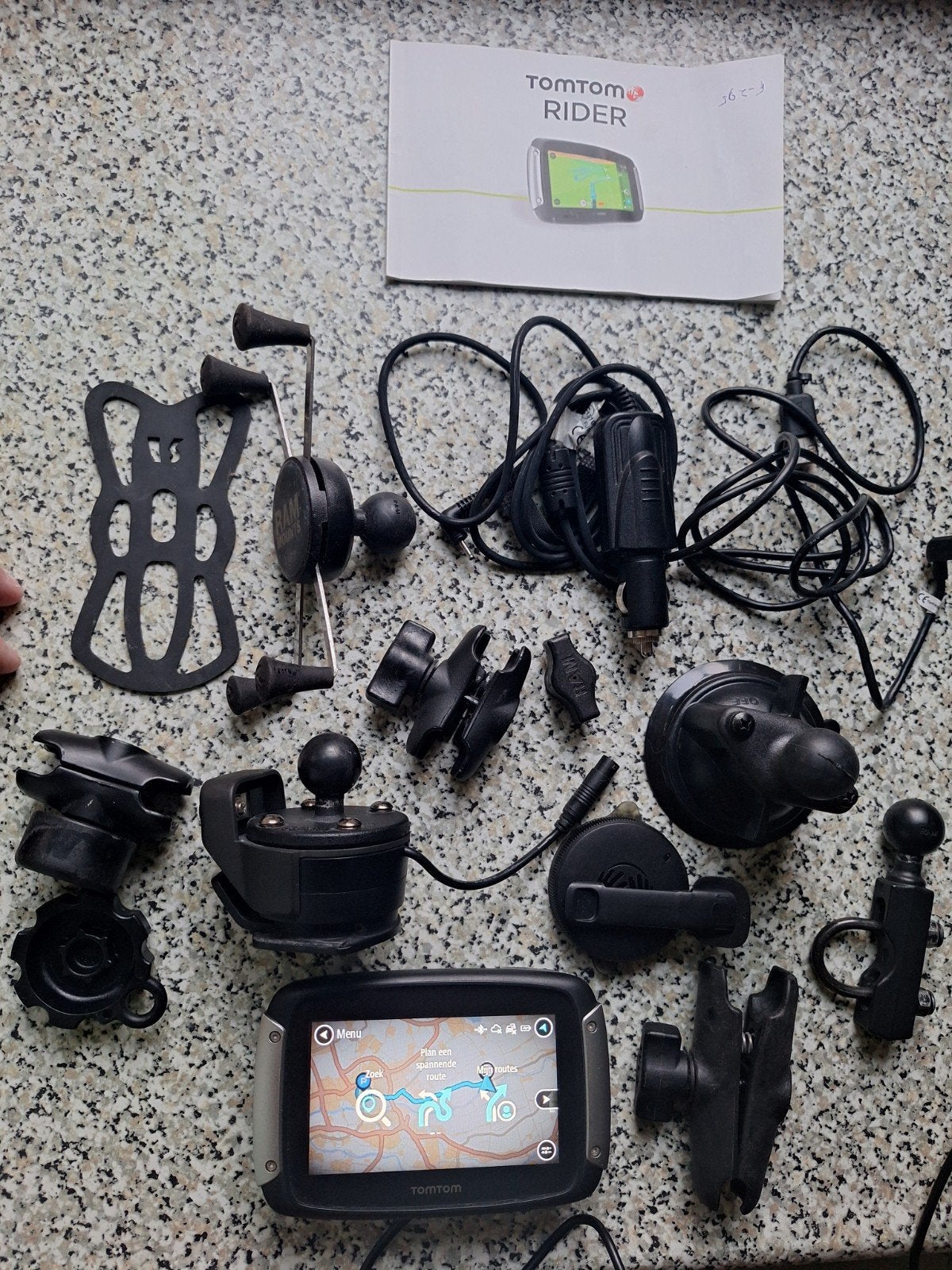 TOMTOM Rider 400 met diverse accessoires voor motor en auto, Ophalen of Verzenden, Gebruikt