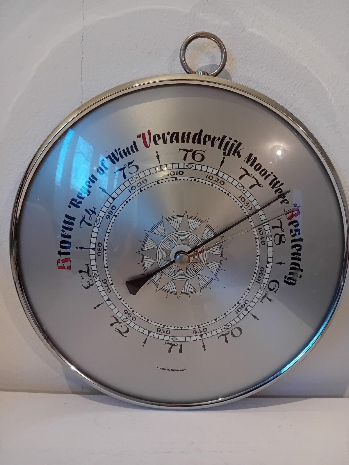 Vintage Barometer - Made in Germany, Vintage, Gebruikt, Ophalen of Verzenden, Metaal