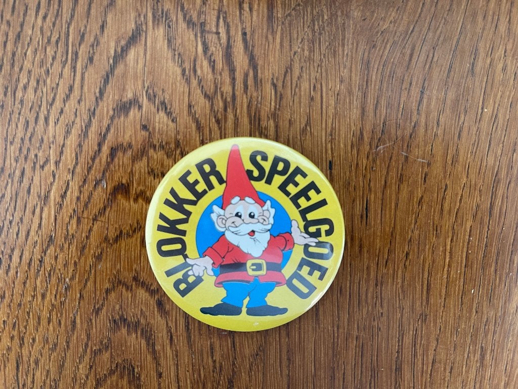 "Blokker" 'Speelgoed' 'David de Kabouter' Button Nieuw, Ophalen of Verzenden, Nieuw, Reclamebord