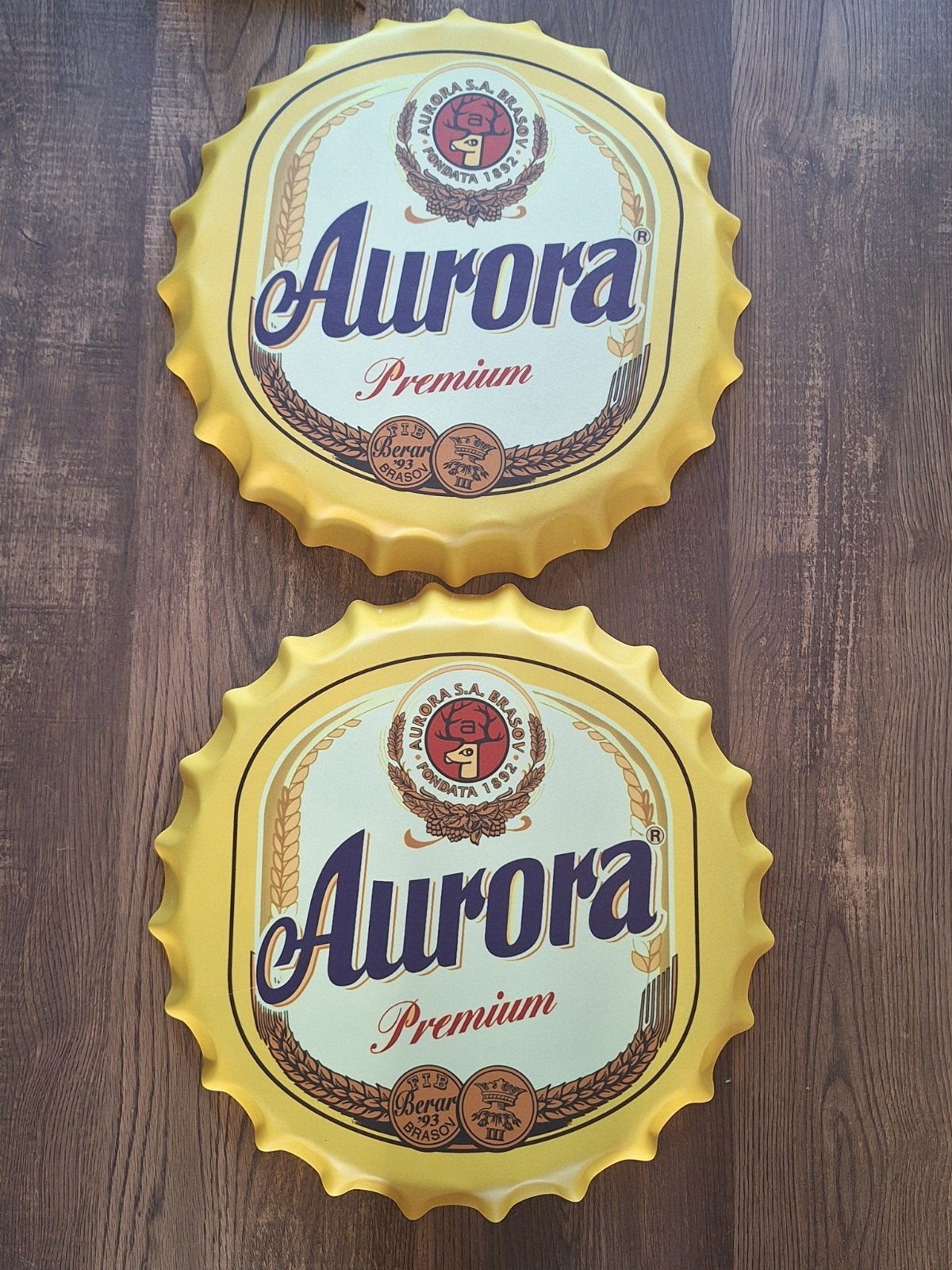2 aurora bier wandborden, Ophalen of Verzenden, Reclamebord, Plaat of Schild, Overige merken