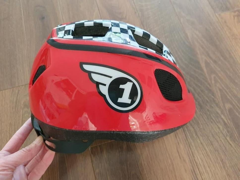 Polisport Fietshelm Kind Rood Zwart Wit Race XS, XS, Gebruikt, Ophalen of Verzenden, Polisport