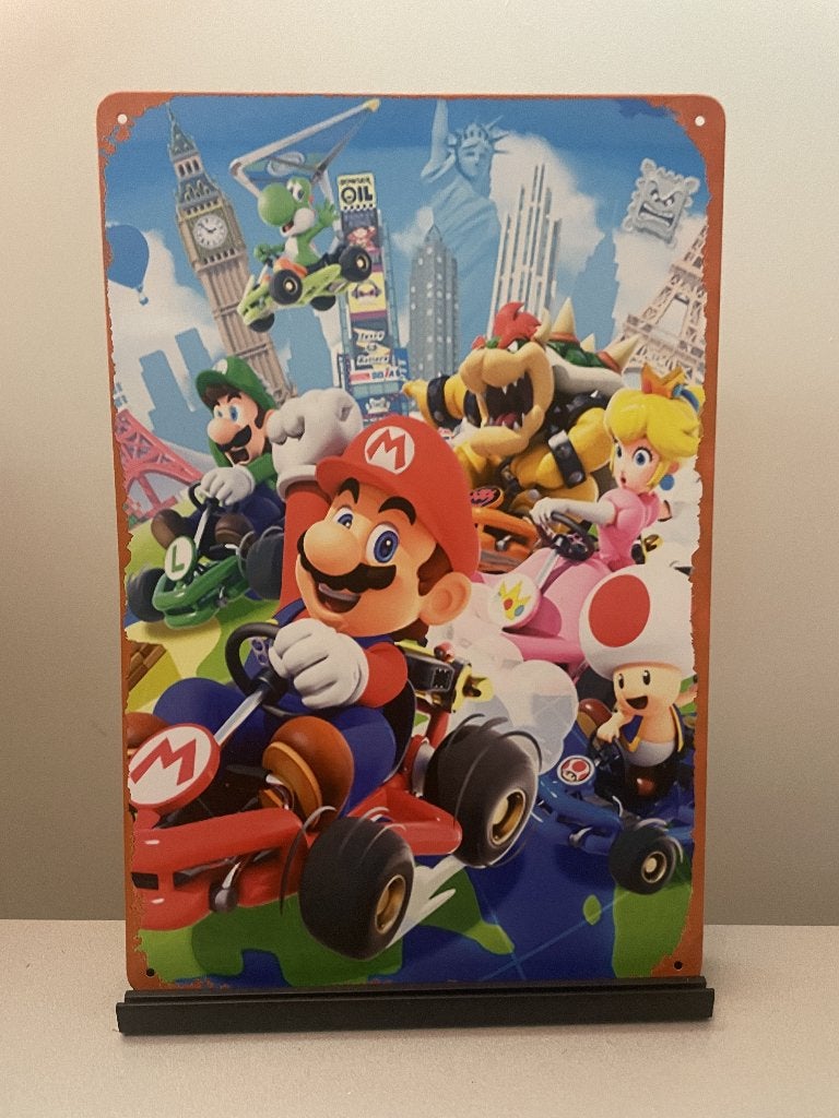 Nintendo Mario kart metalen reclamebord (Old Look), Verzamelen, Www.pand50.nl, Reclamebord, Nieuw, Ophalen of Verzenden
