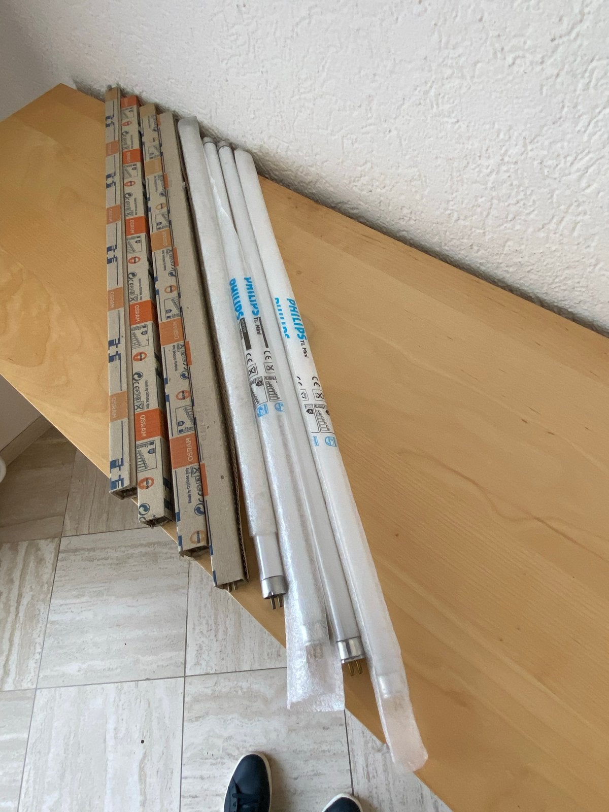 8 TL lampen: 4x Philips 23W, 4x Osram 13W (52cm), Ophalen, Gebruikt, G13 (TL), Philips