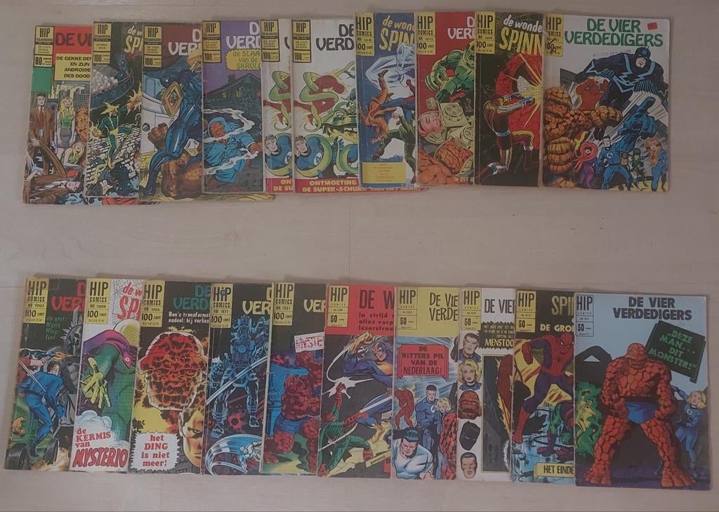 Hip Comics , : 14x Vier Verd. ; 5x Spinneman;1x De Wrekers, Boeken, Strips | Comics, Meerdere comics, Ophalen of Verzenden, Gelezen