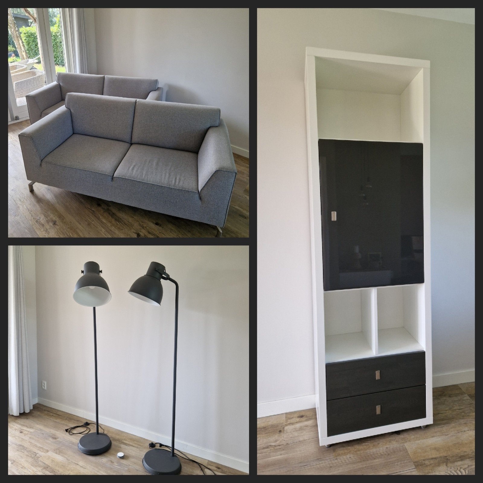 Bankstel 2x2,5 - Kast - 2 Vloerlampen, Ophalen, Gebruikt, 75 tot 100 cm, Vierpersoons of meer