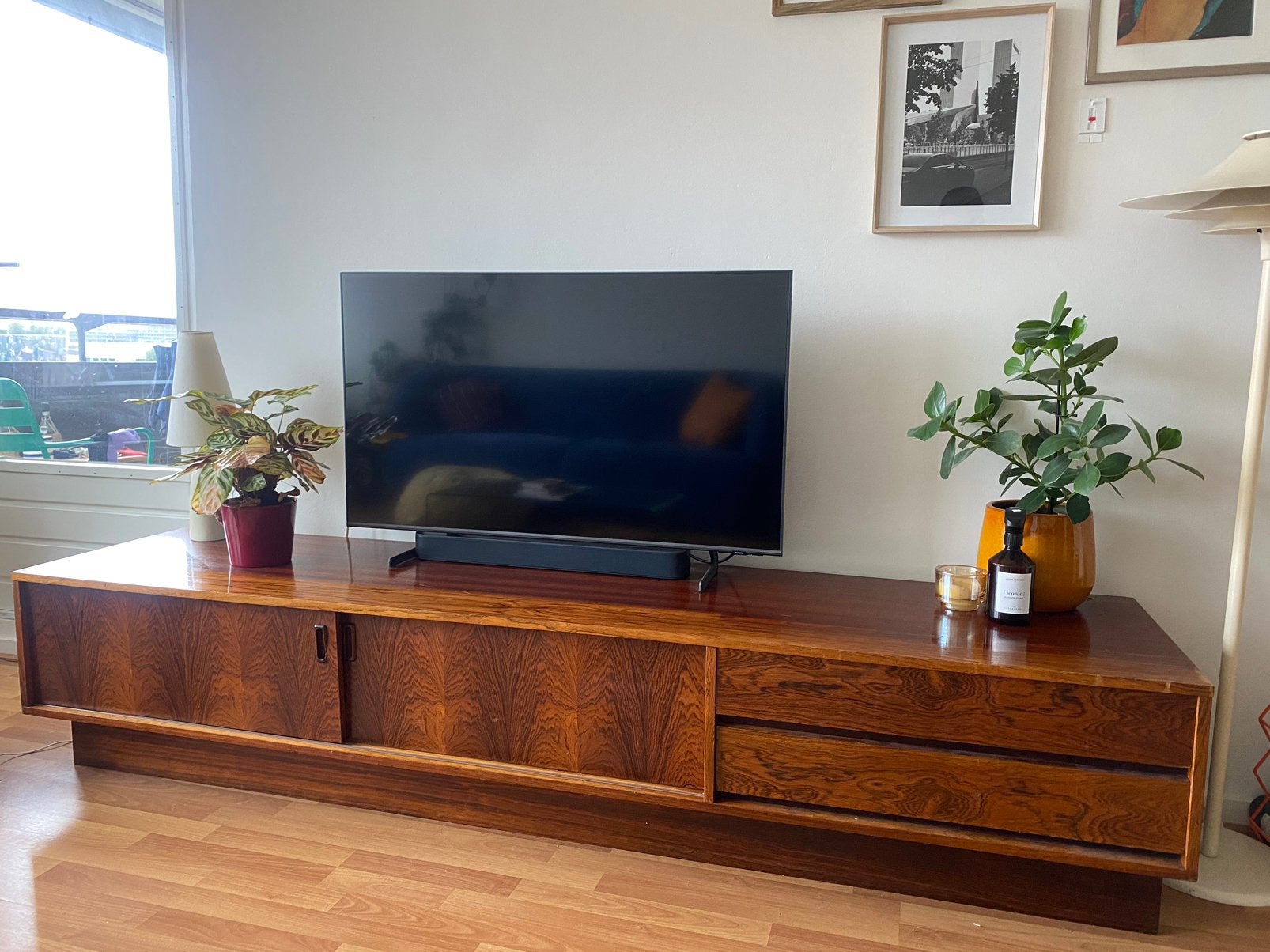 Mid century dressoir, Huis en Inrichting, Kasten | Dressoirs, Ophalen, Zo goed als nieuw, 25 tot 50 cm, Met lade(s)