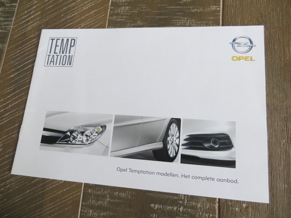 Brochure folder Opel Temptation Vectra Meriva Zafira Astra, Ophalen of Verzenden, Zo goed als nieuw, Opel
