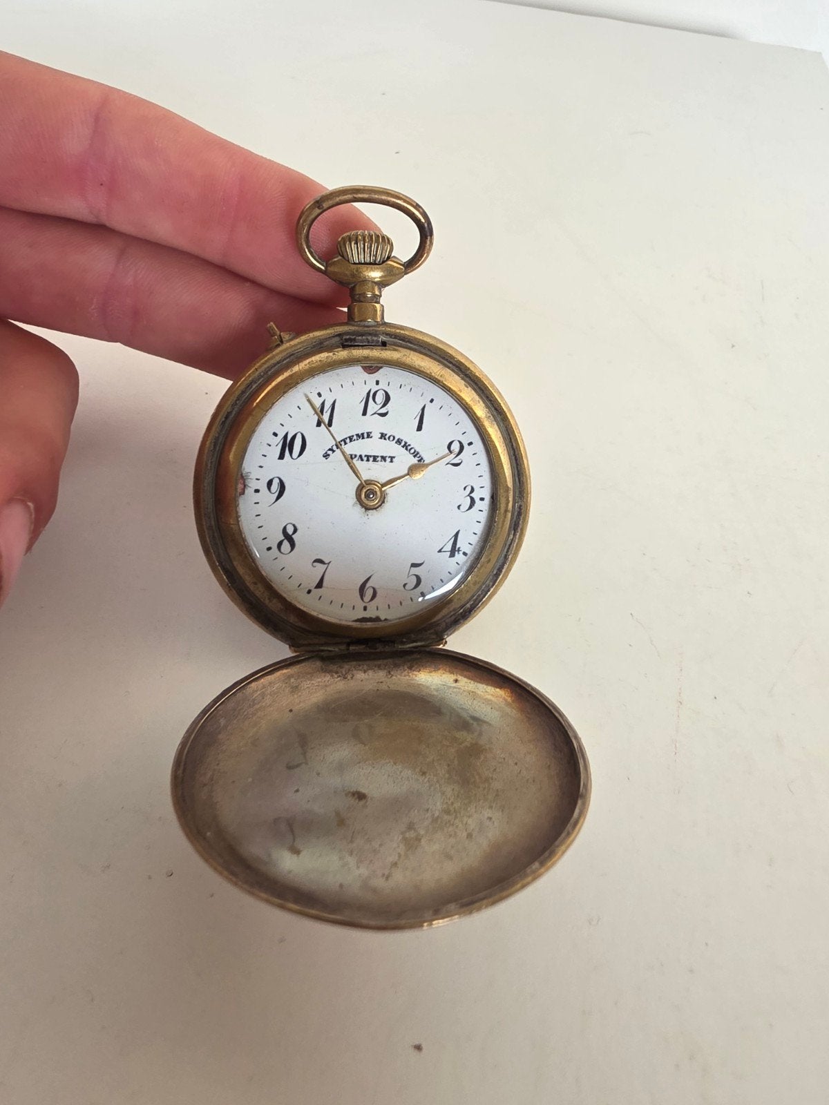 Systeme Roskopf zakhorloge 1900/1920, Sieraden, Tassen en Uiterlijk, Overige materialen, Zakhorloge, Verguld, Voor 1900