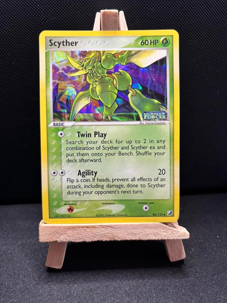Scyther Reverse Holo - EX Unseen Forces - 46, Ophalen of Verzenden, Losse kaart