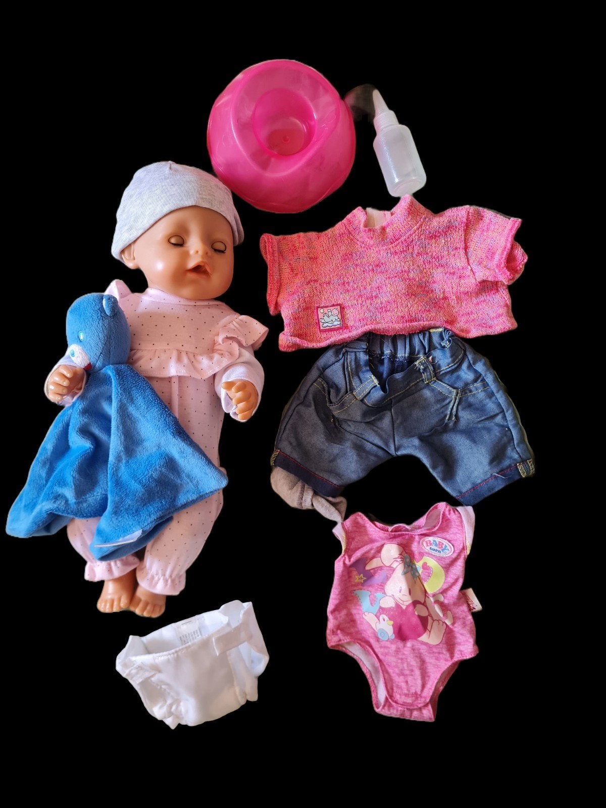 Baby Born pop 43cm met accessoires en kleertjes, Ophalen of Verzenden, Zo goed als nieuw, Babypop
