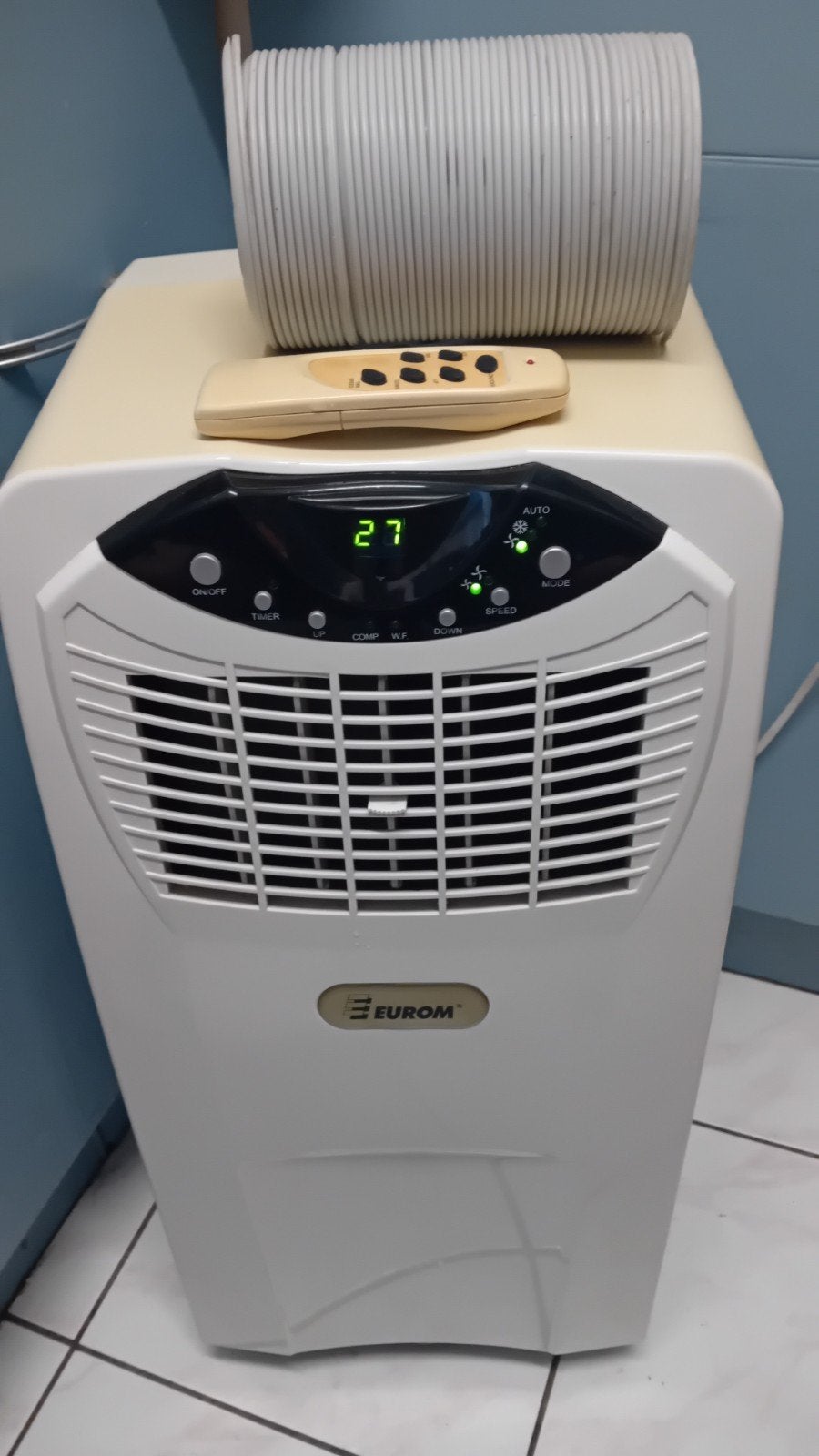 Eurom PAC 28R Mobiele Airco met Afstandsbediening, Ophalen, Gebruikt, Minder dan 60 m³, 2 snelheden