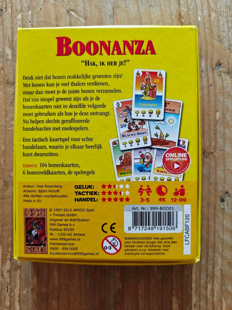 Bonanza. Verkocht, Ophalen of Verzenden, 999 Games., 999 Games., 999 Games.