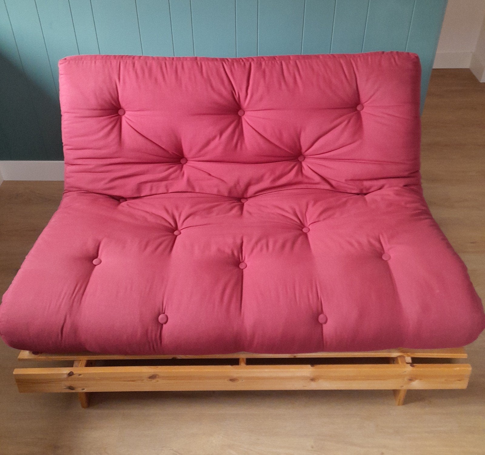 Slaapbank Karup Design - Roots 140 Bordeaux Rood, Ophalen, Tweepersoons, 140 cm, Zo goed als nieuw