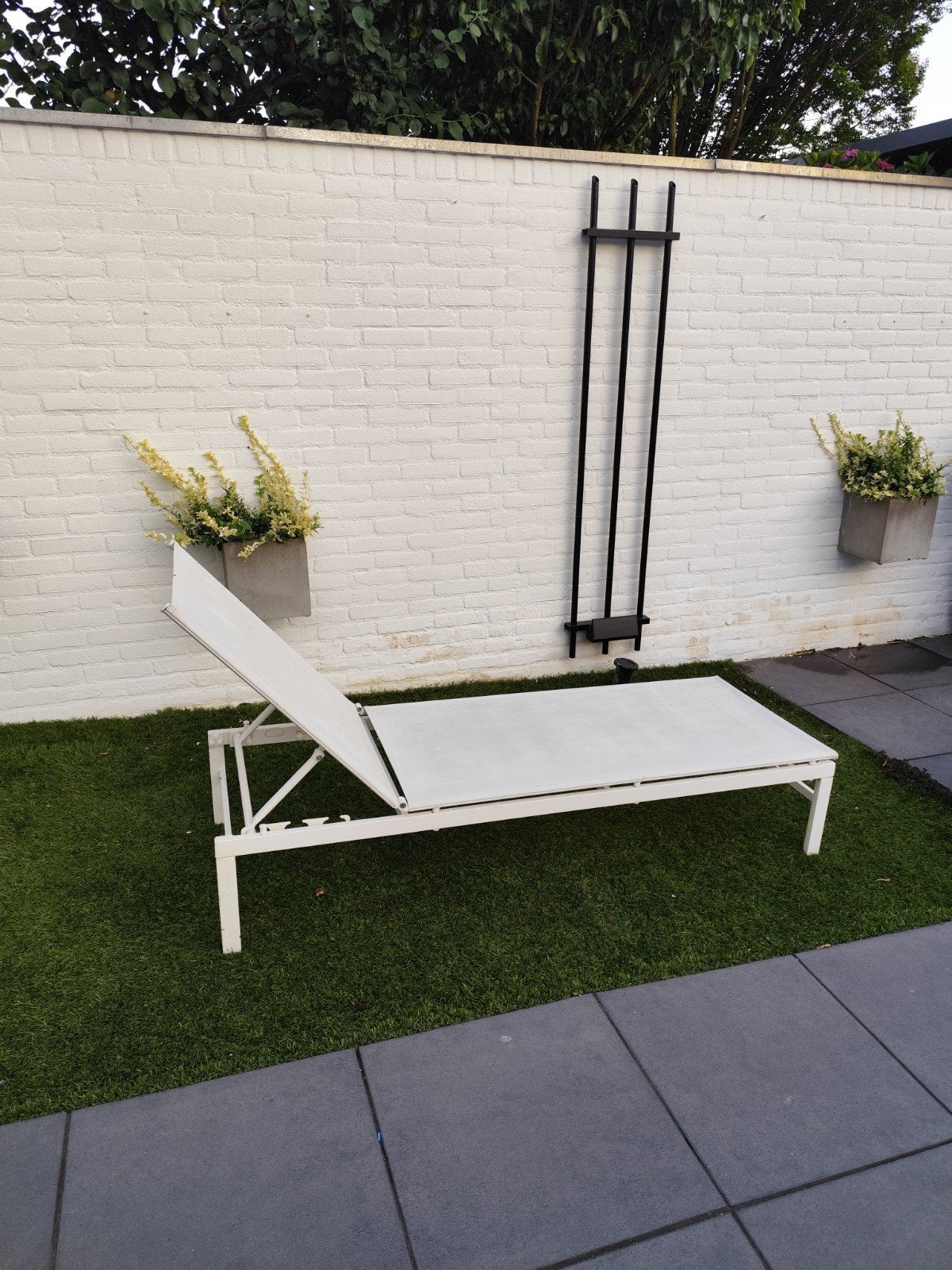 Tuin ligbank wit., Ophalen, Kunststof