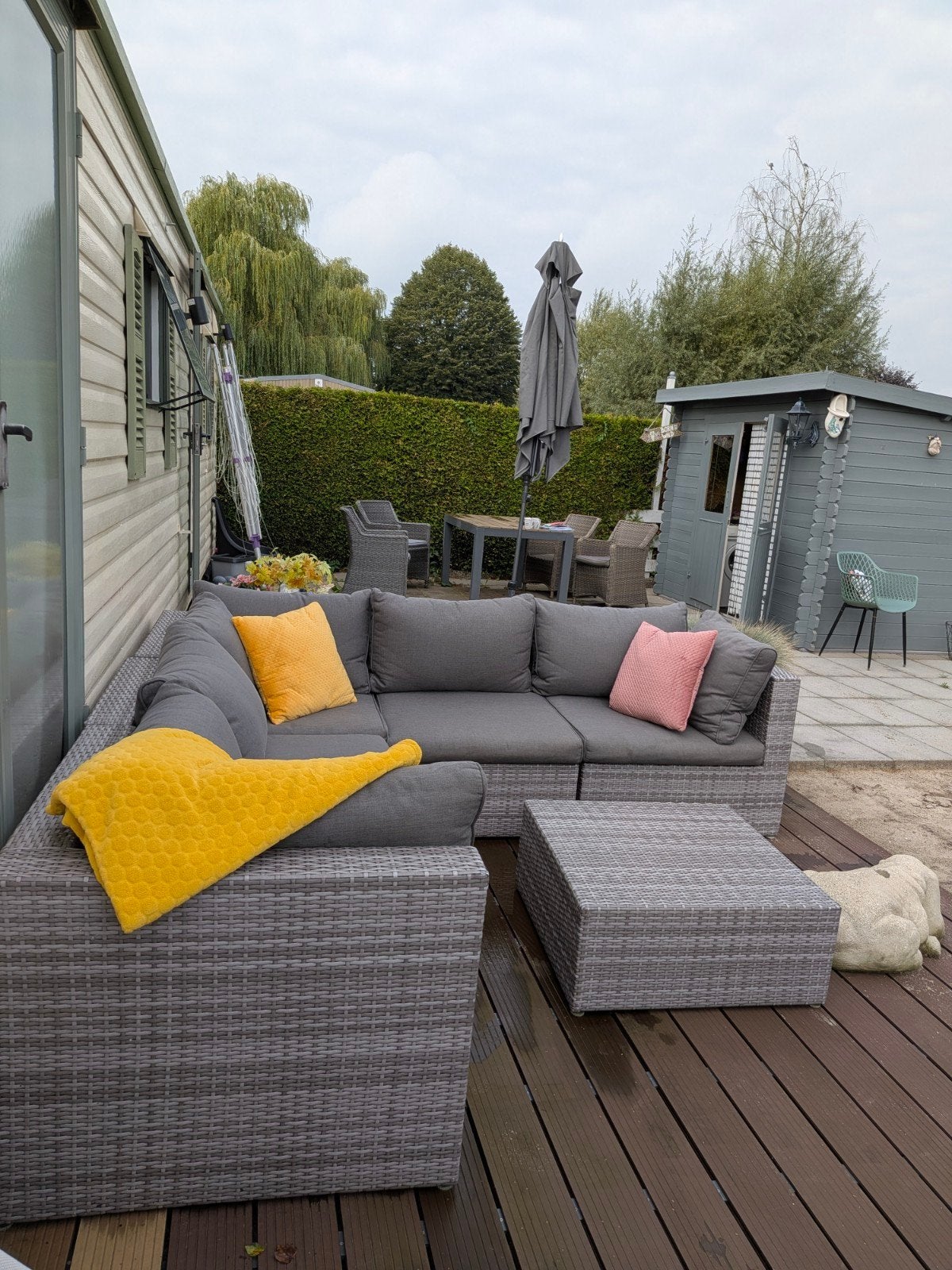 Mooie loungeset met lichte beschadiging., Ophalen, Gebruikt, Bank, Meer dan 8 zitplaatsen