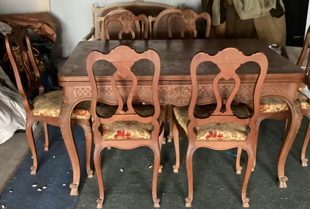 Luikse eethoek met 6 stoelen,erg mooi!afmeting op foto’s, Antiek en Kunst, Ophalen