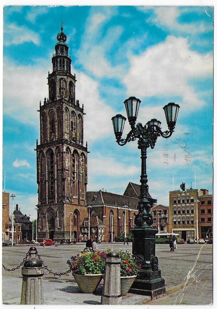 Groningen martinitoren Gelopen Ansichtkaart ( B4869 ), Ophalen of Verzenden, 1980 tot heden, Gelopen, Groningen