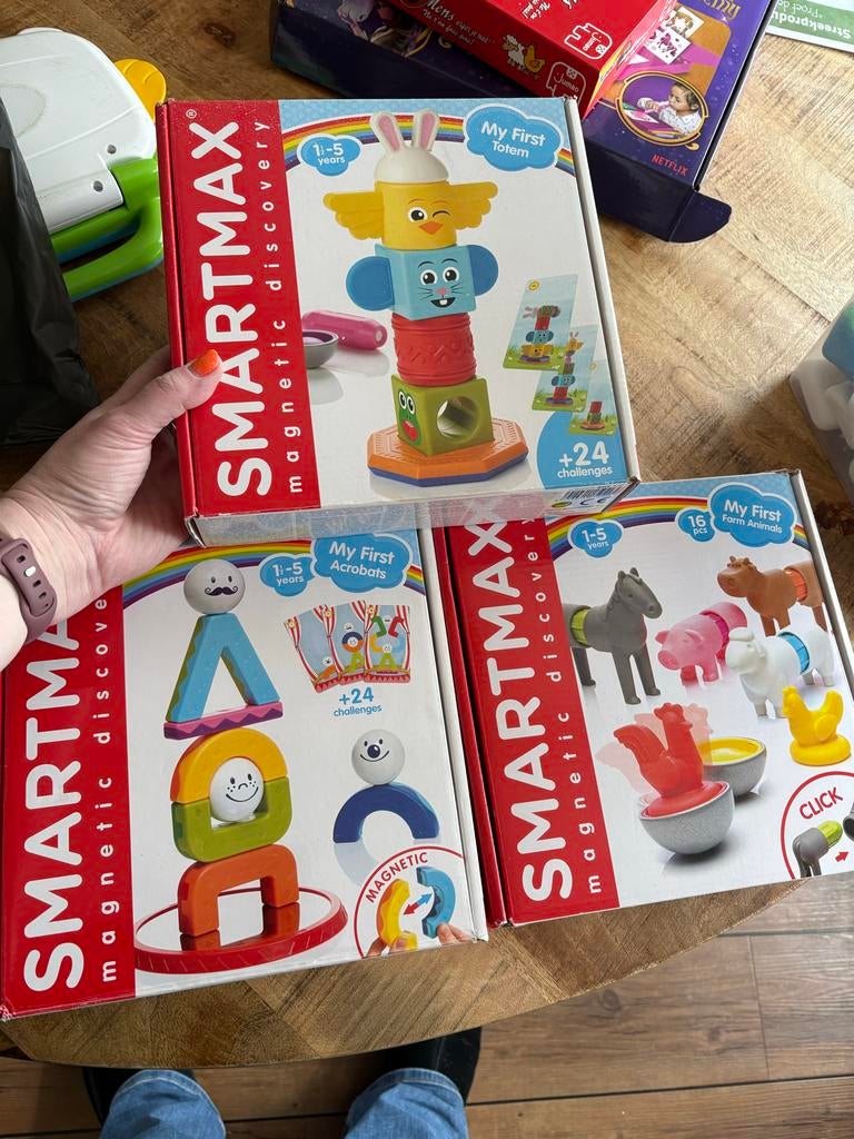 3x Smartmax Magnetic Discovery: Totem, Acrobats & Boerderijd, Ophalen of Verzenden, Zo goed als nieuw, Bouwen