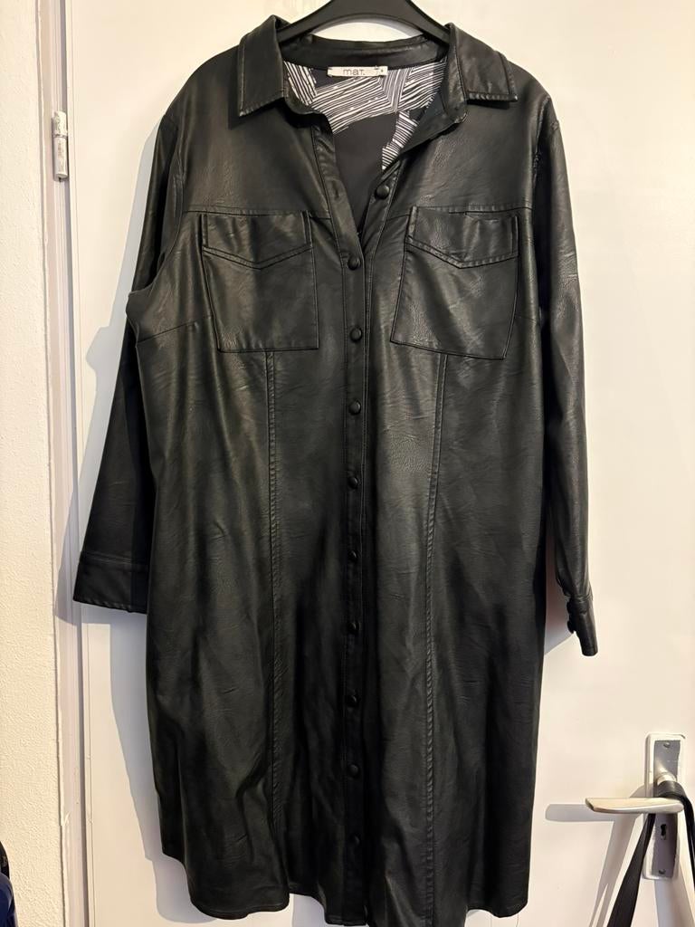 MAT zwart “leren” tuniek/jurk, maat S, Kleding | Dames, Grote Maten, Ophalen of Verzenden, Zo goed als nieuw, Zwart, Jurk