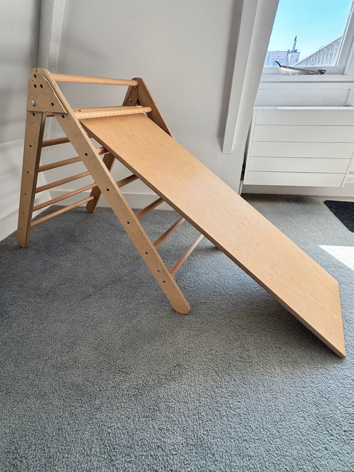 Opklapbare Klimdriehoek (Pikler ,hout), Dubbelzijdige Plank, Ophalen, Gebruikt