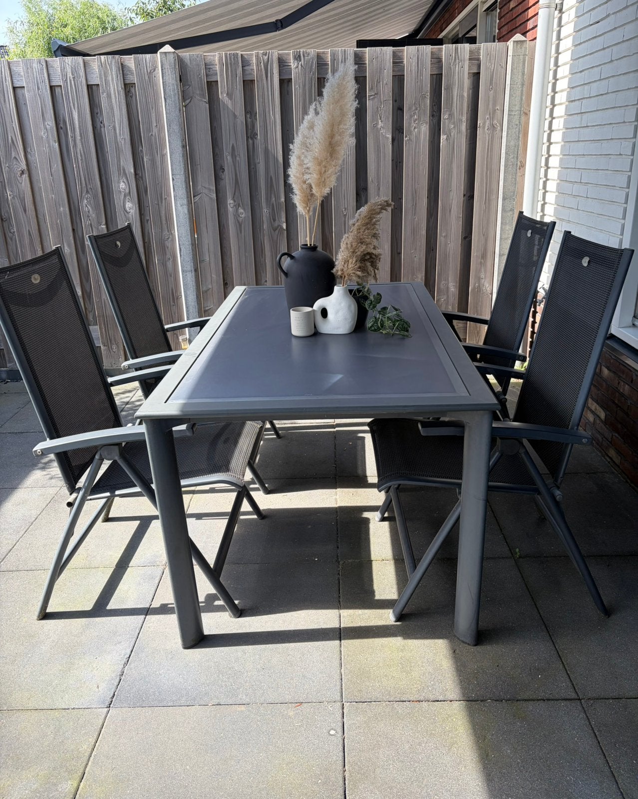 4 persoons diningset van het merk Hartman, Tuin en Terras, Ophalen, 4 zitplaatsen, Gebruikt, Aluminium