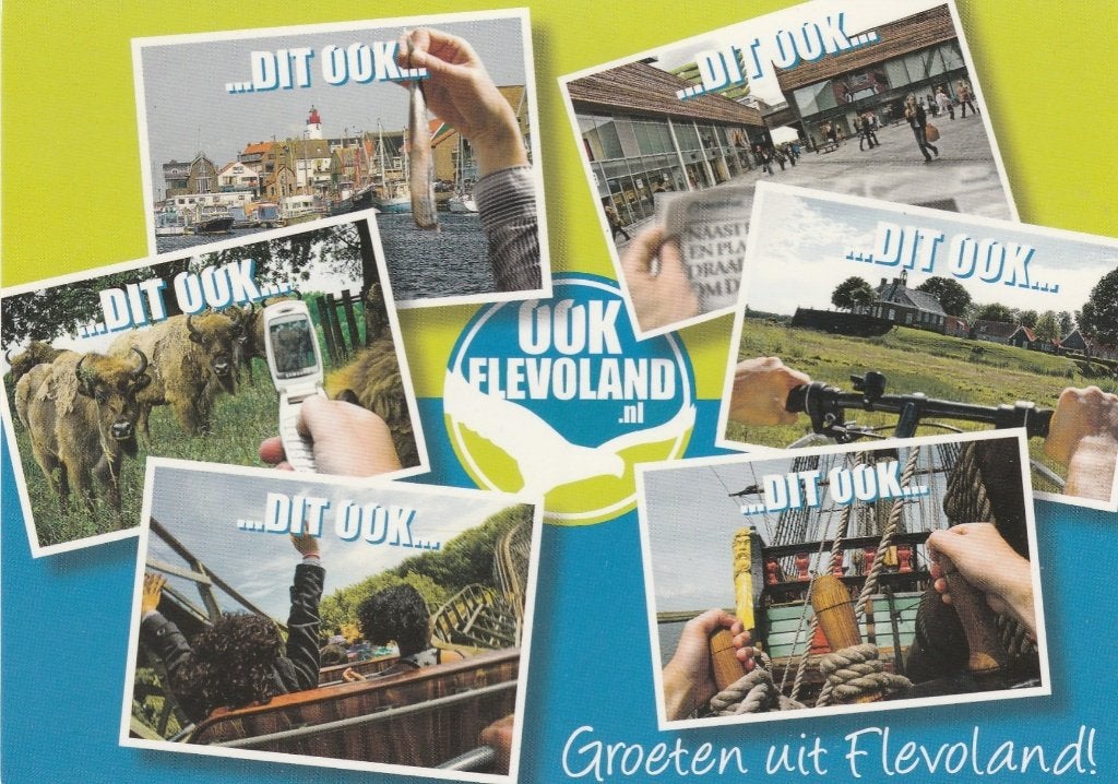 FLEVOLAND Ook Flevoland Groeten, Verzenden, 1980 tot heden, Ongelopen, Flevoland