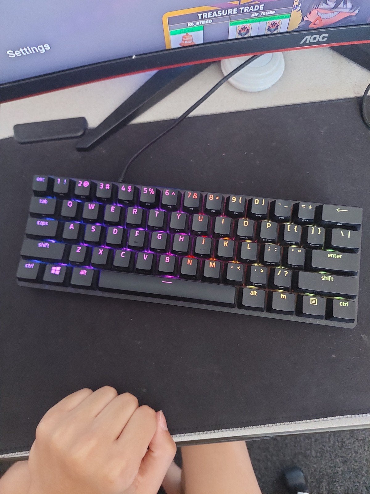 Razer Huntsman Mini Gaming Toetsenbord - Zo goed als nieuw, Verlichte toetsen, Ophalen of Verzenden, Zo goed als nieuw, Razer