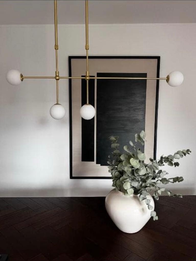 Westwing Design Hanglamp Moon - Messingkleurig, Ophalen, Zo goed als nieuw, Glas, 75 cm of meer