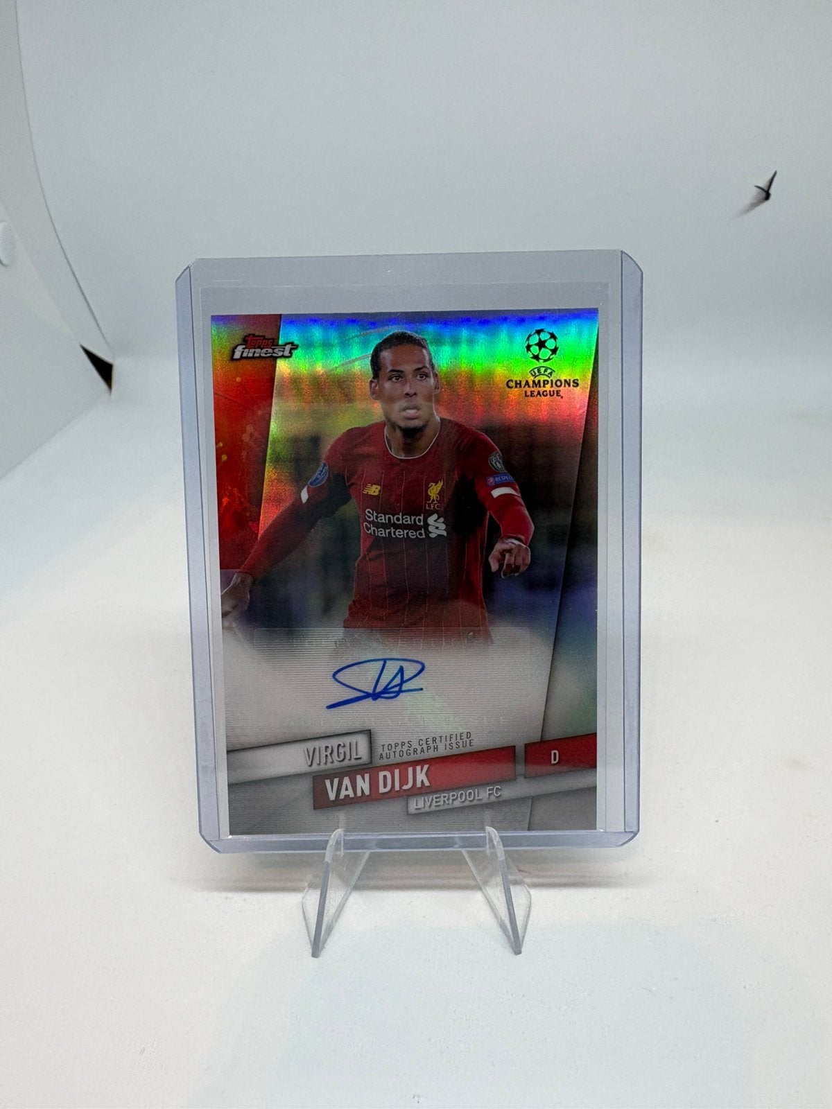 Topps Finest UCL 2019-20 Virgil van Dijk Liverpool Autograph, Ophalen of Verzenden, Zo goed als nieuw, Plaatje