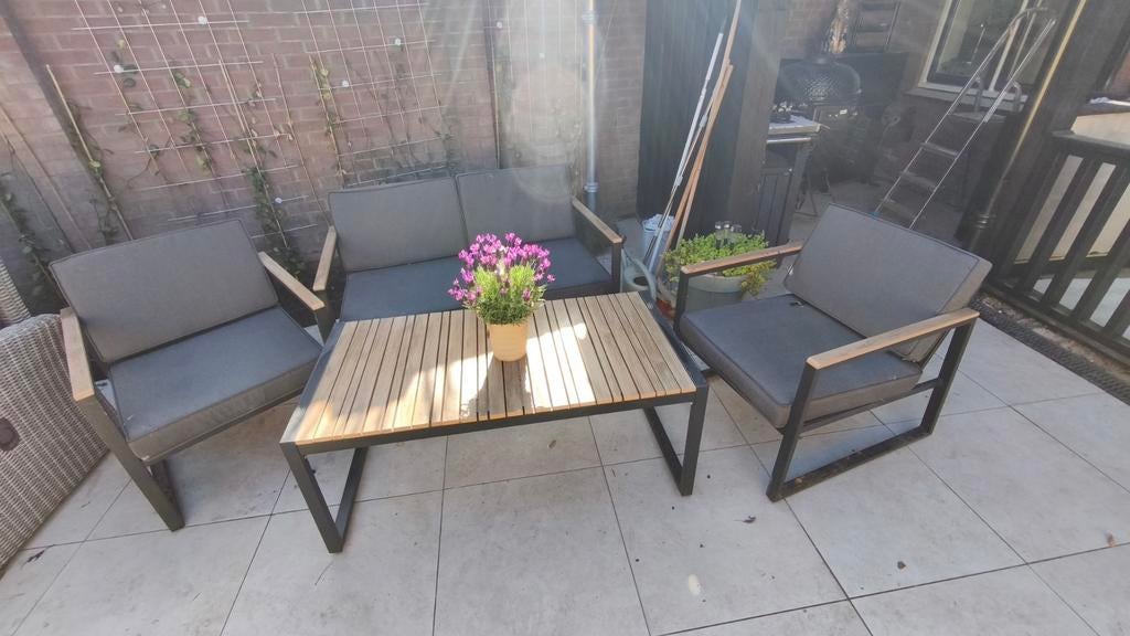 Tuin set, 4 zitplaatsen, Ophalen of Verzenden, Tuinset, Hout
