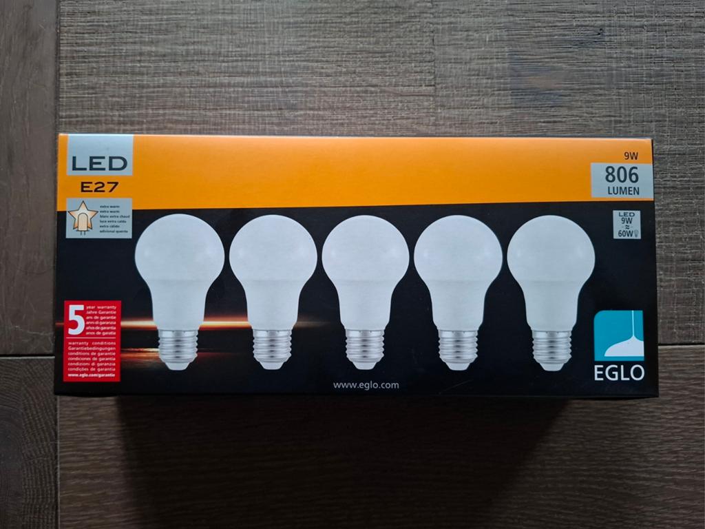 5 Nieuwe eglo LED lampen  806 Lumen / E27 / 9W, Ophalen of Verzenden