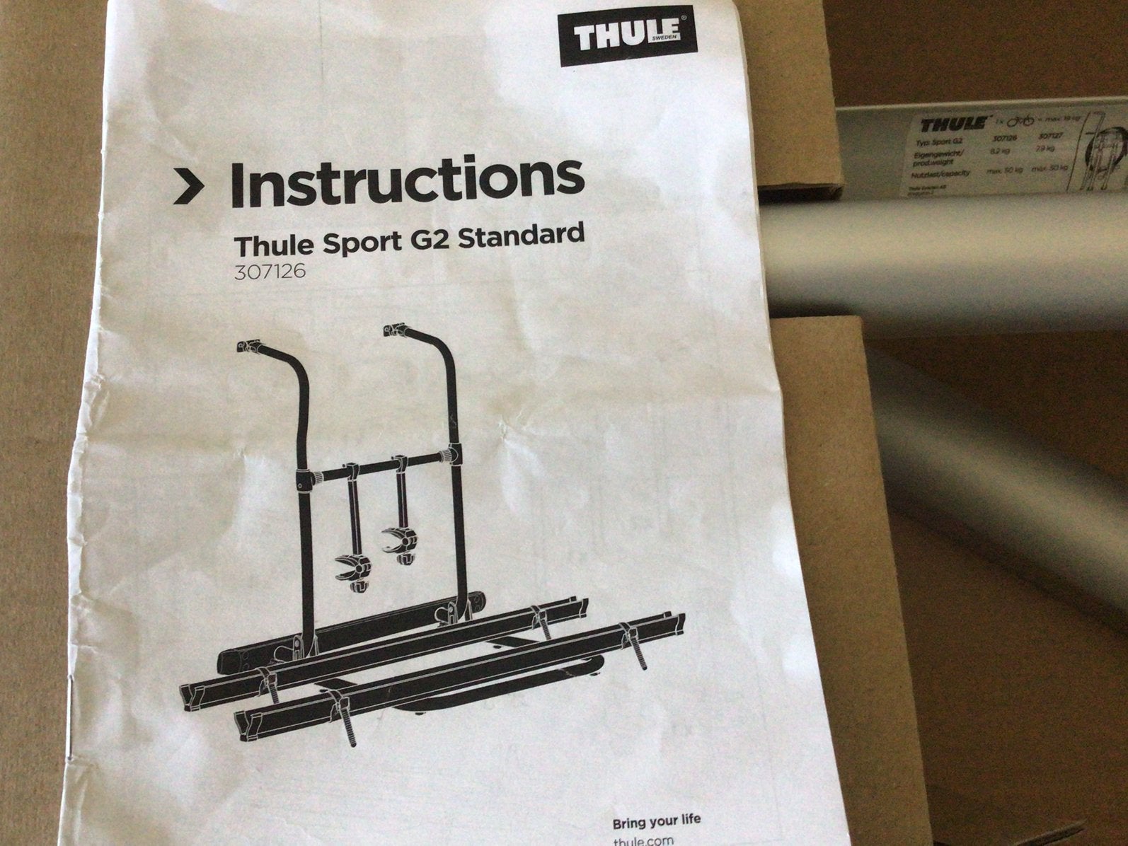 Fietsdrager Thule sport G2 Standaard, Ophalen, 2 fietsen, Nieuw, Achterklepdrager