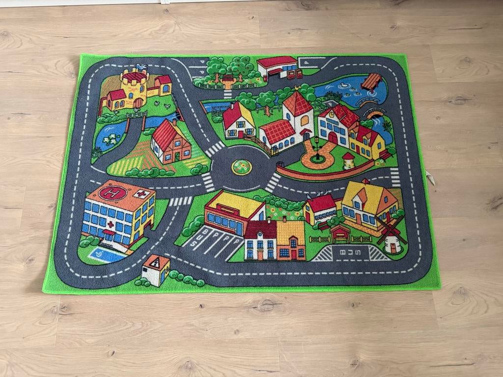 Speelkleed met wegen en gebouwen (130x92 cm), Ophalen of Verzenden, Gebruikt