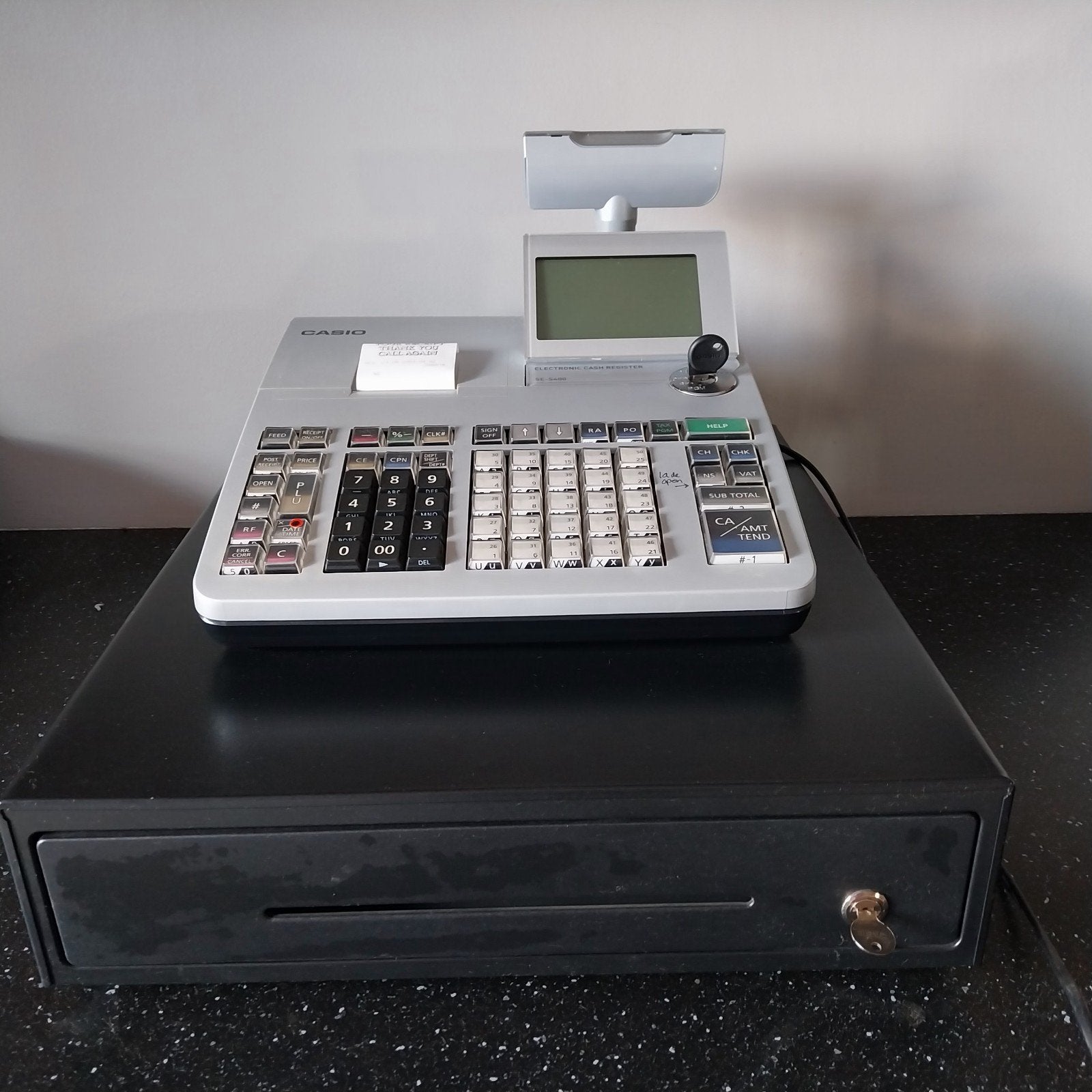 Elektronische kassa Casio SE-S400 en 47 kassarollen, Ophalen, -, -, -