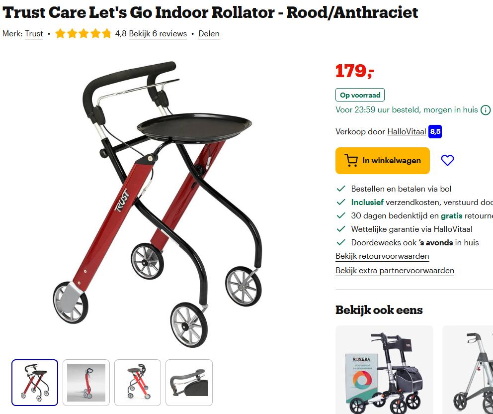 rollator, Ophalen of Verzenden, Lichtgewicht, Nieuw