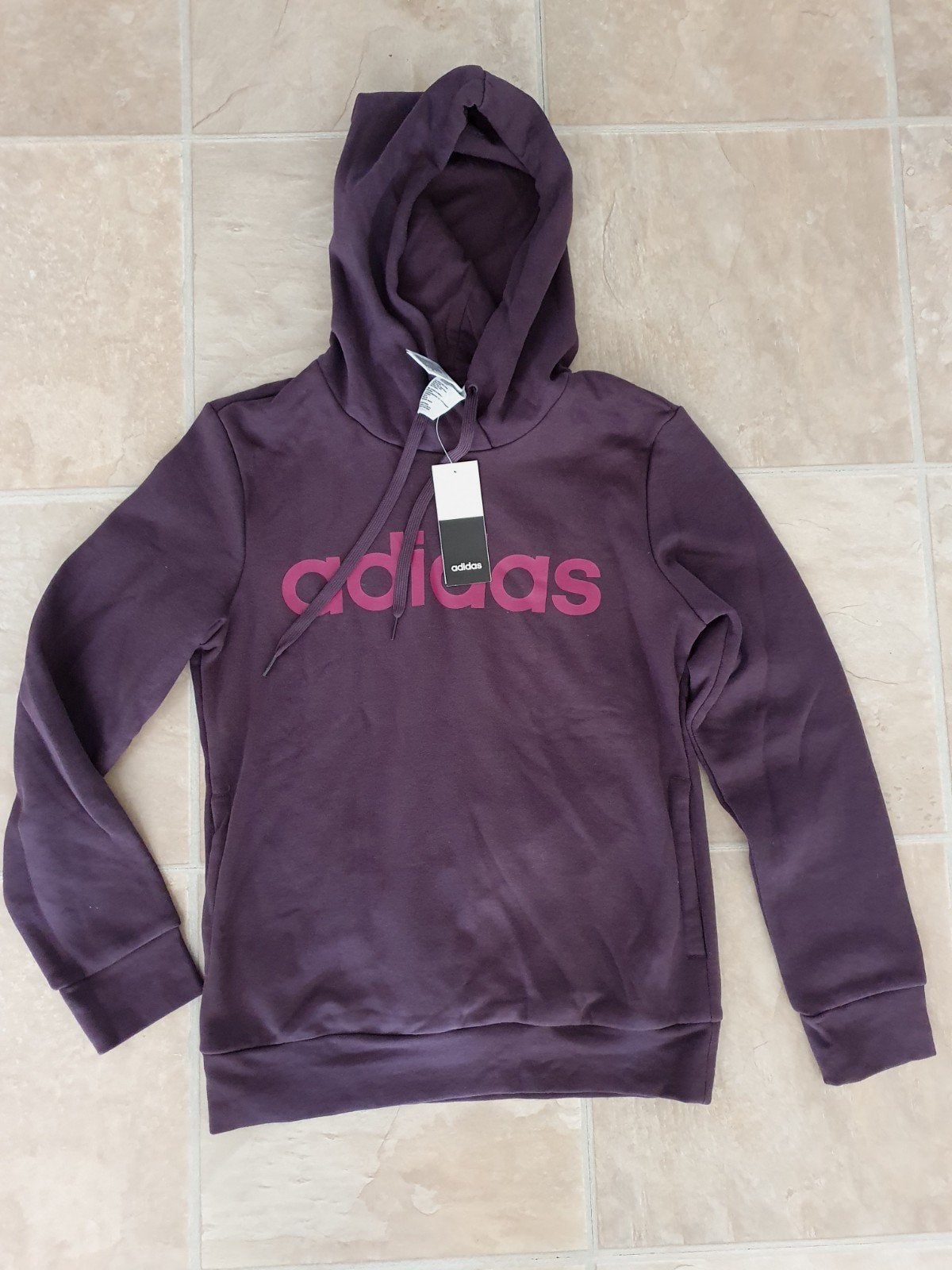 Nieuwe Adidas hoodie maat S - Paars met roze logo, Adidas, Paars, Nieuw, Ophalen of Verzenden