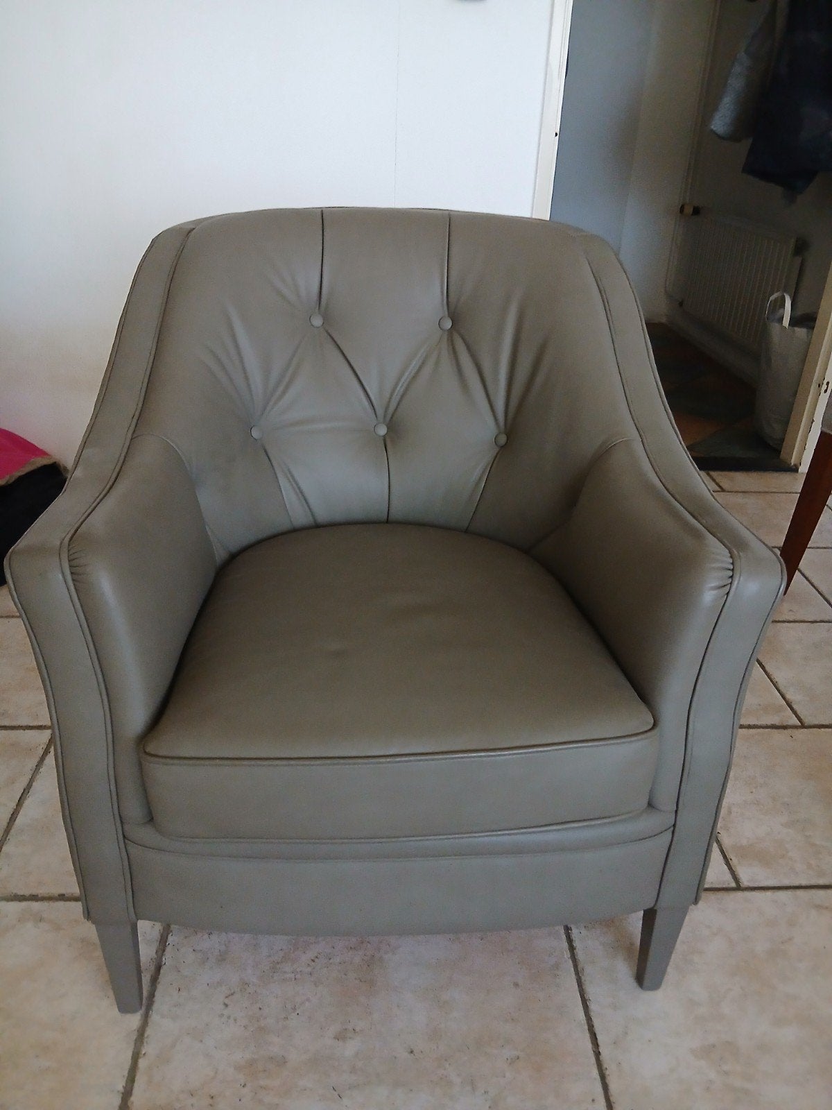 Monaco grijze leren fauteuil - nieuw, Nieuw, Leer, Ophalen of Verzenden, 50 tot 75 cm