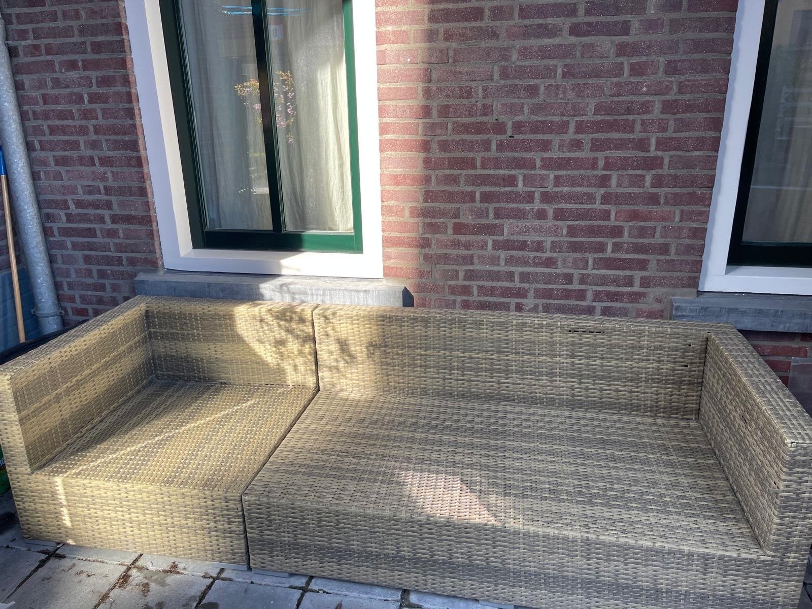 Stevige loungeset van Karwei, zonder kussens, Ophalen, Gebruikt, 3 zitplaatsen, Loungeset