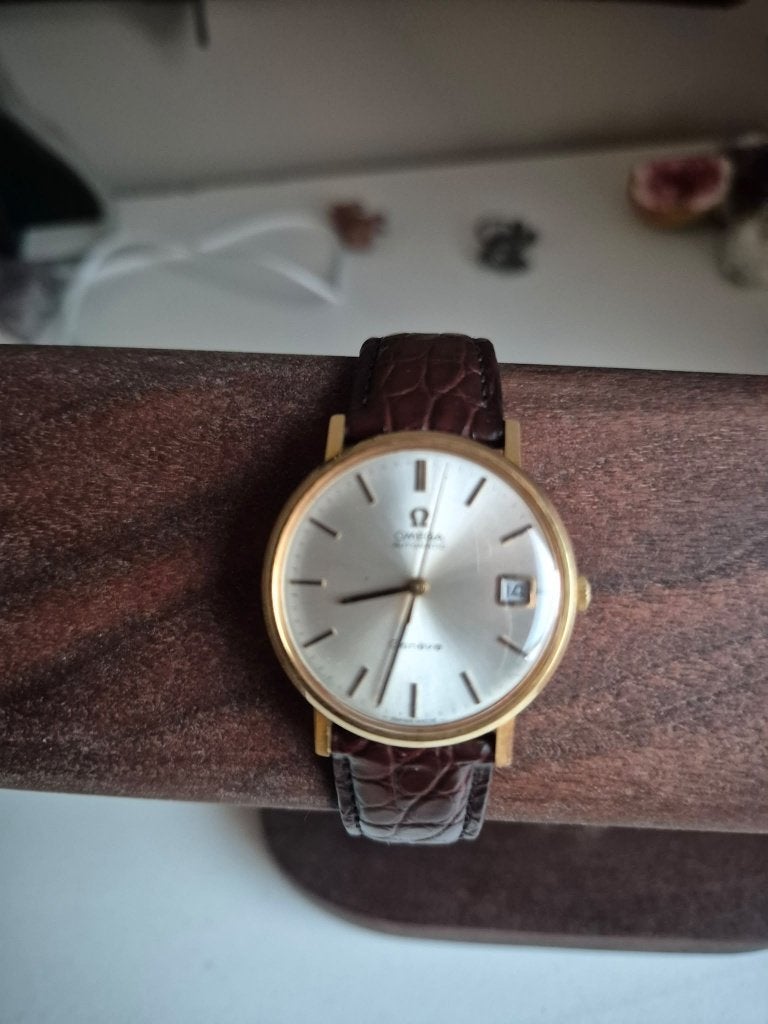 Omega Geneve automatic 18k massief gouden kast, Ophalen, Polshorloge, 1960 of later, Omega
