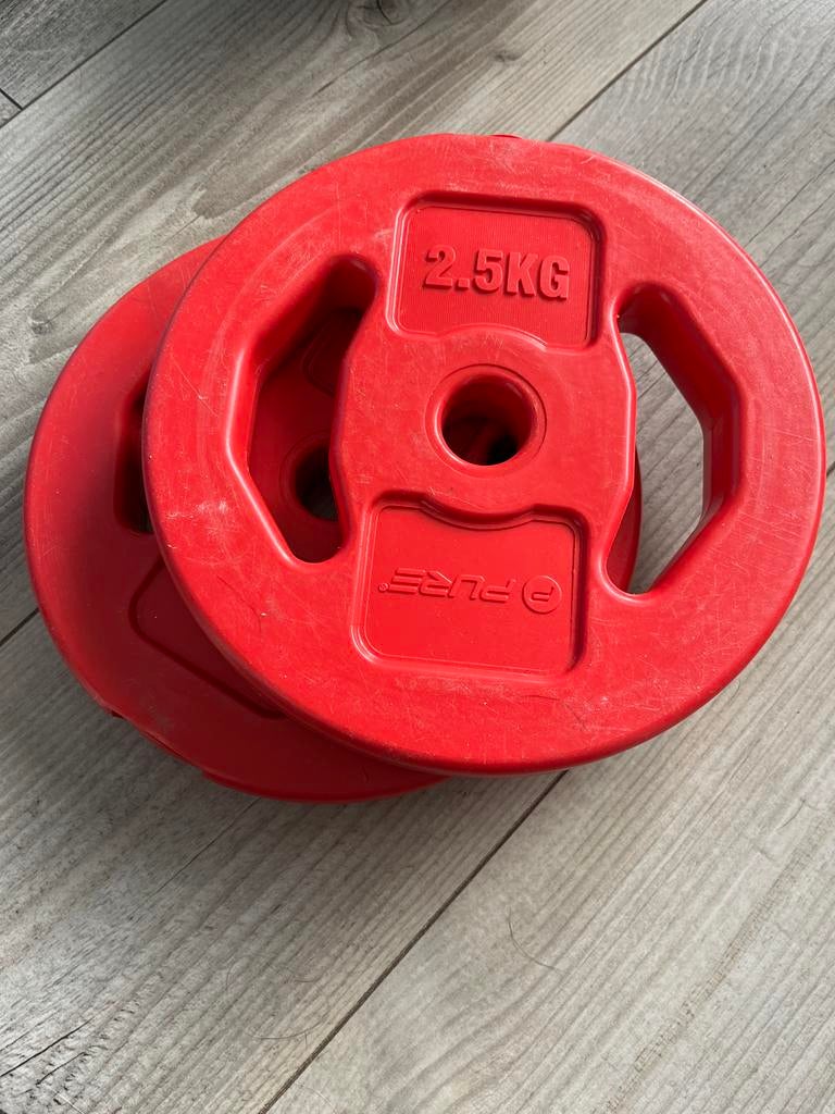 2 Halterschijven 2,5 kg - Pure Fitness, Ophalen, Gebruikt, Armen, Halterschijven
