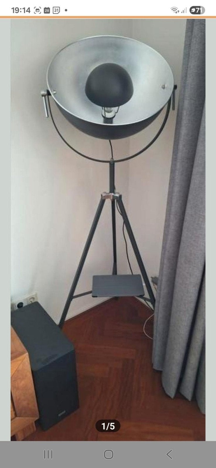 Grote industriële vloerlamp / studiolamp, Ophalen