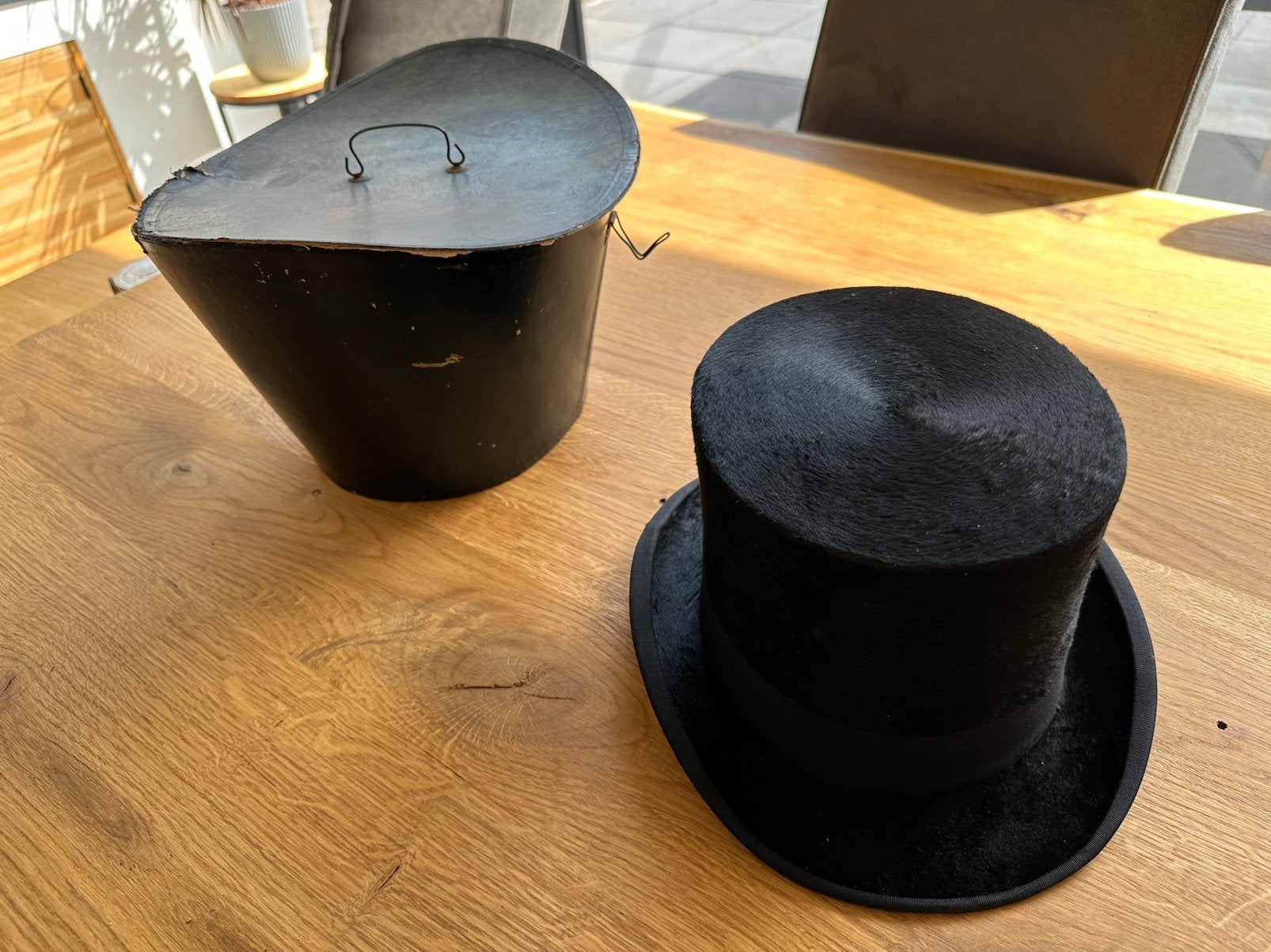 Vintage antieke hoge hoed van 100+ jaar oud, Kleding | Heren, Hoeden en Petten, Ophalen of Verzenden, Zo goed als nieuw, 57 cm (M, 7⅛ inch) of minder