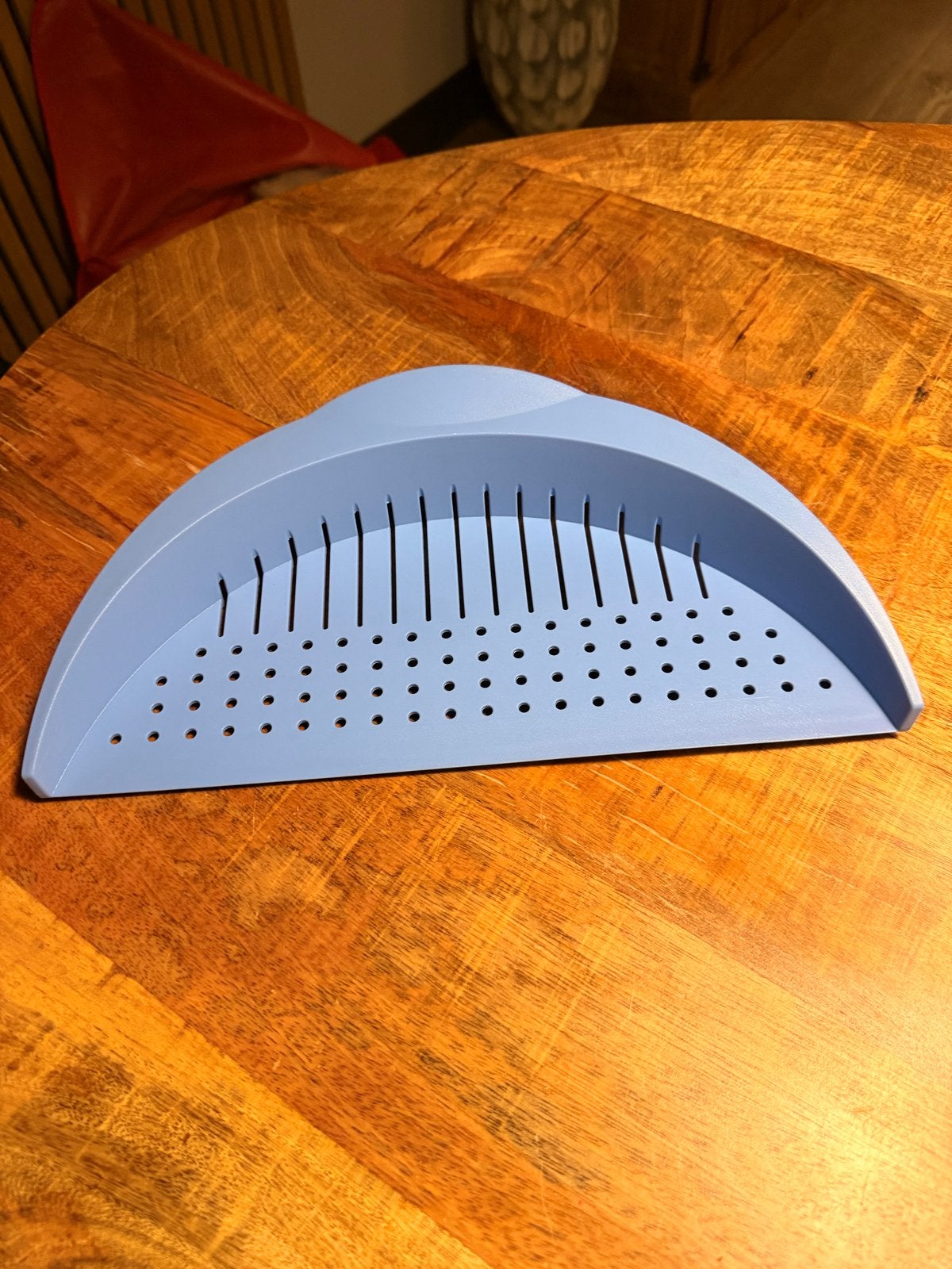 Tupperware vergiet/zeef voor pannen - Blauw, Gebruikt, Blauw, Overige typen, Ophalen of Verzenden