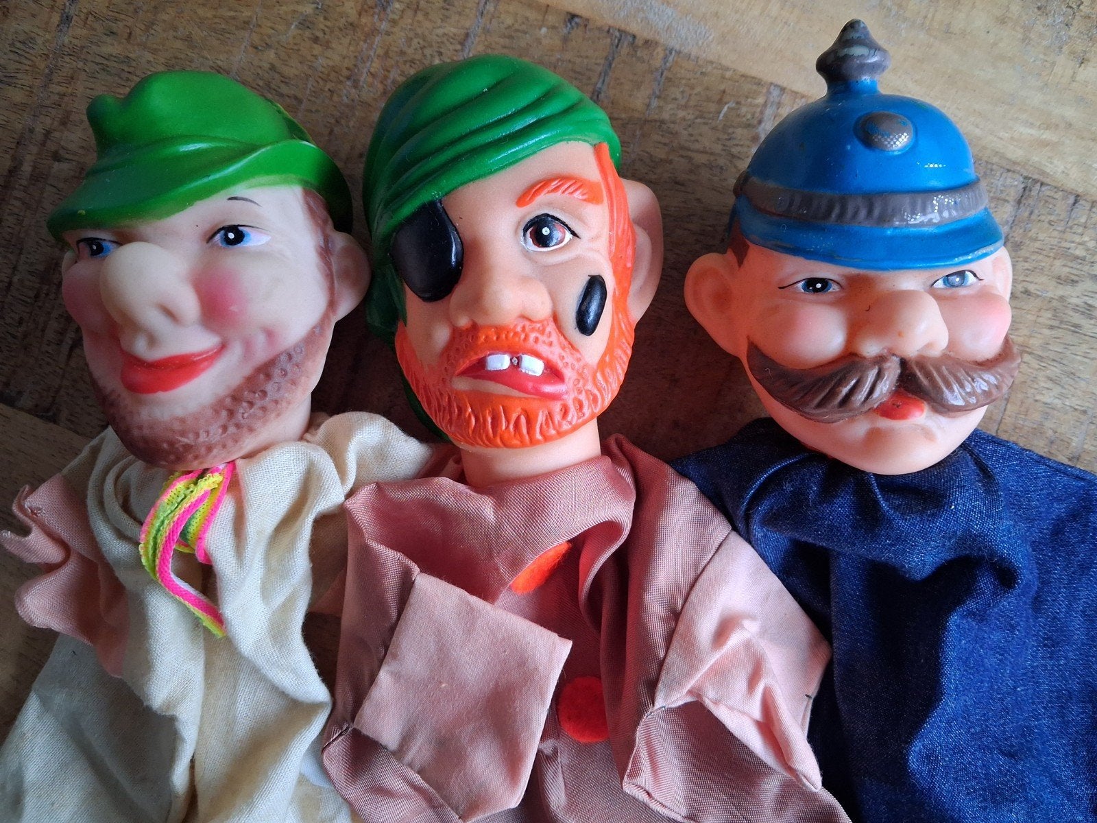 Set Vintage poppenkastpoppen Agent Bromsnor en twee Boeven, Ophalen of Verzenden, Overige typen