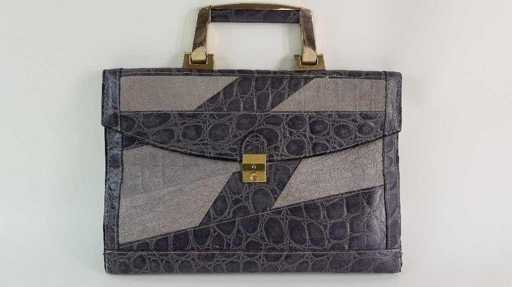 Vintage handtas of aktetasje dames, krokodillenleer. 7A7, Sieraden, Tassen en Uiterlijk, Tassen | Damestassen, Tweedehands verkoop