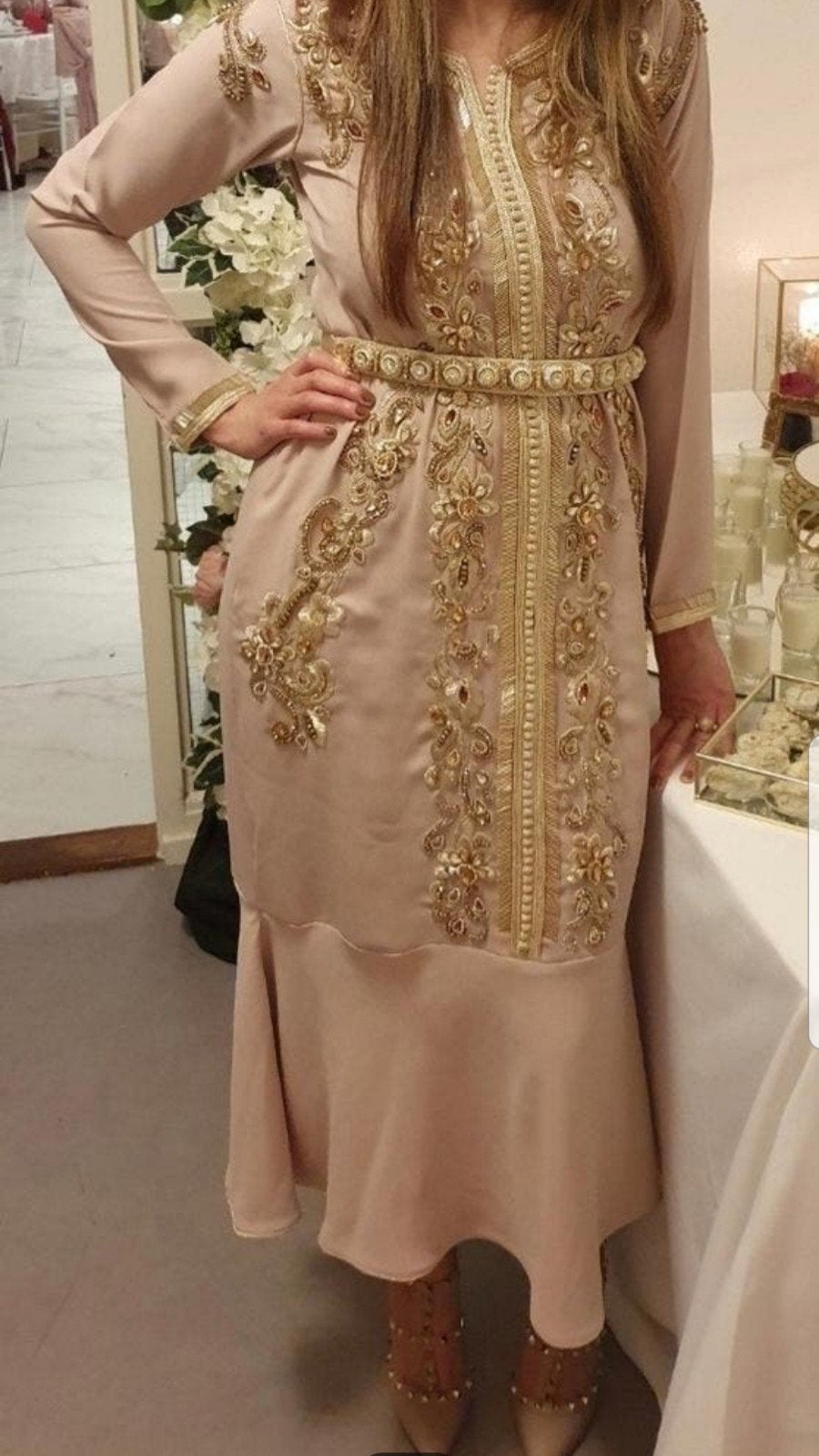 Prachtige beige kaftan Marokkaanse jurk, Overige typen, Beige, Zo goed als nieuw, Ophalen