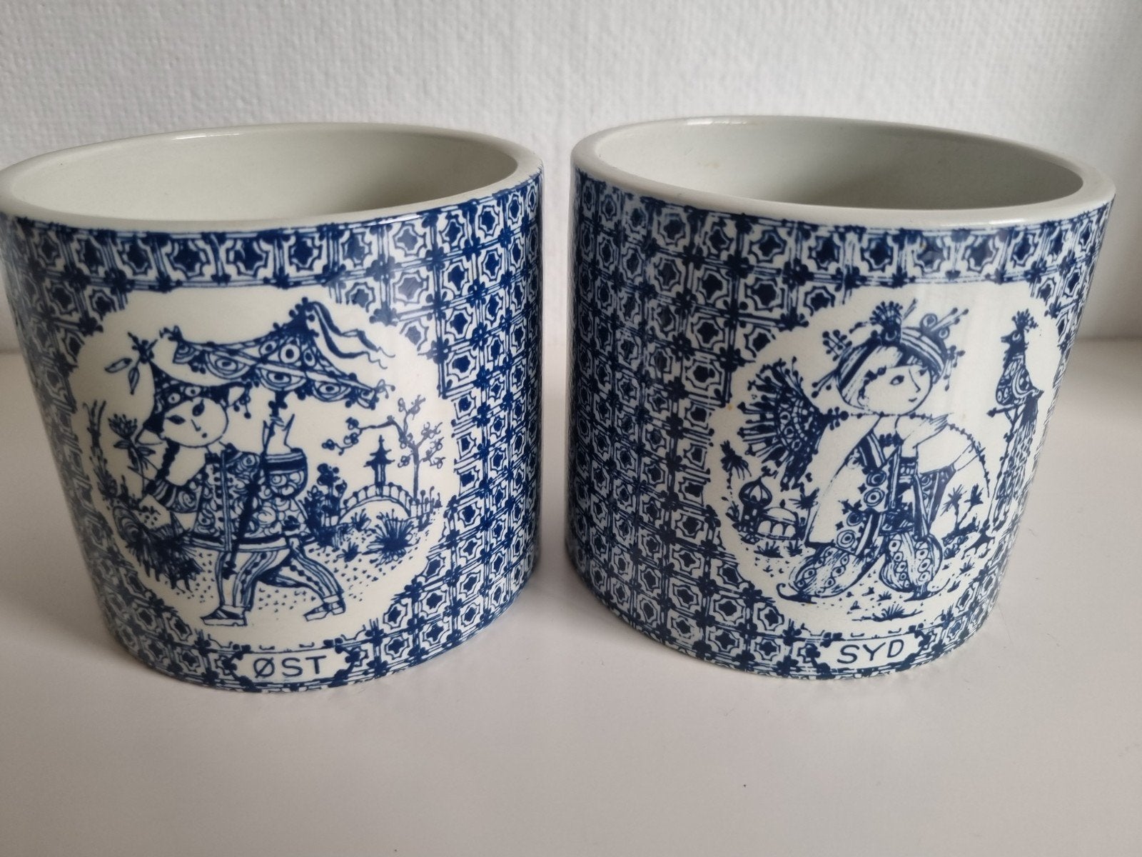 2 in absolute topstaat potten Nymolle Denmark Bjorn Wiinblad, Ophalen of Verzenden, Zo goed als nieuw, Blauw