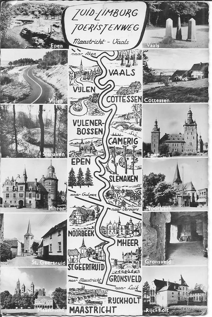 Toeristenweg Maastricht Vaals., Verzamelen, Ophalen of Verzenden, 1960 tot 1980, Gelopen, Limburg